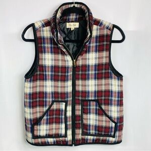 Bo Bel Women’s Sz Small Multi Color Plaid Quilted Puffer Zippered Vest